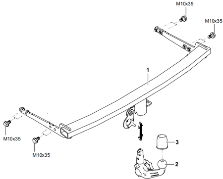 Towbar Westfalia vertical detachable Audi A3 8V Sportback 12- + 13p uni e-kit